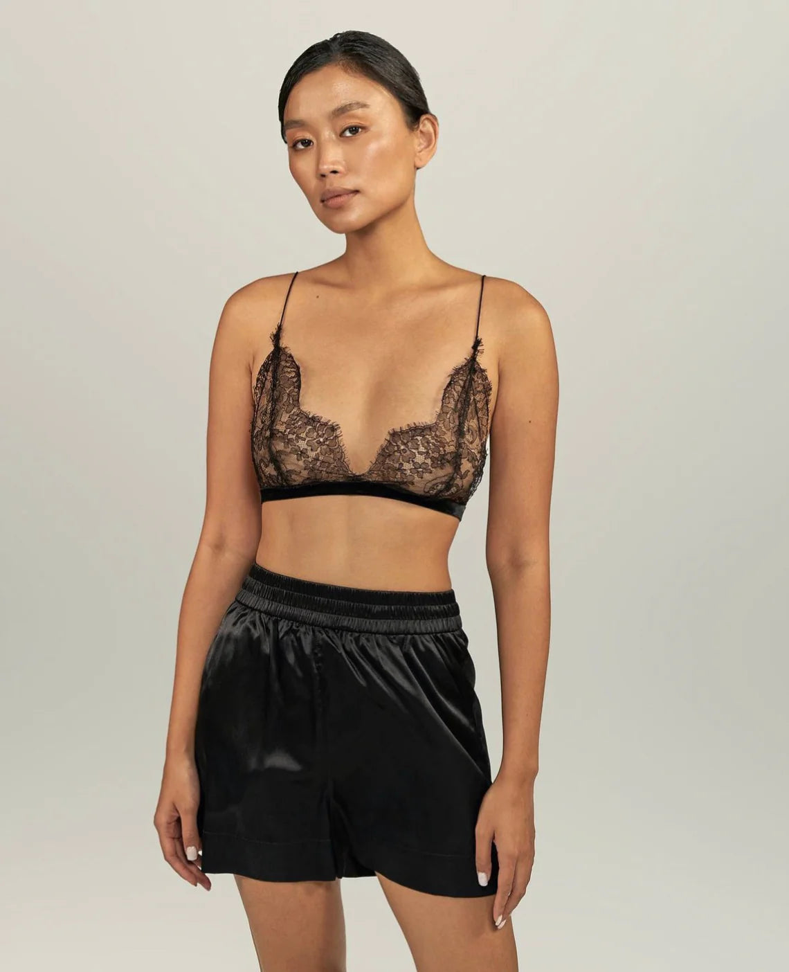 AMI CHATILLY LACE BRA BLACK