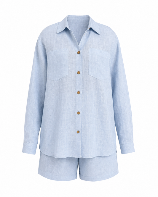 Baby Blue Linen Suit