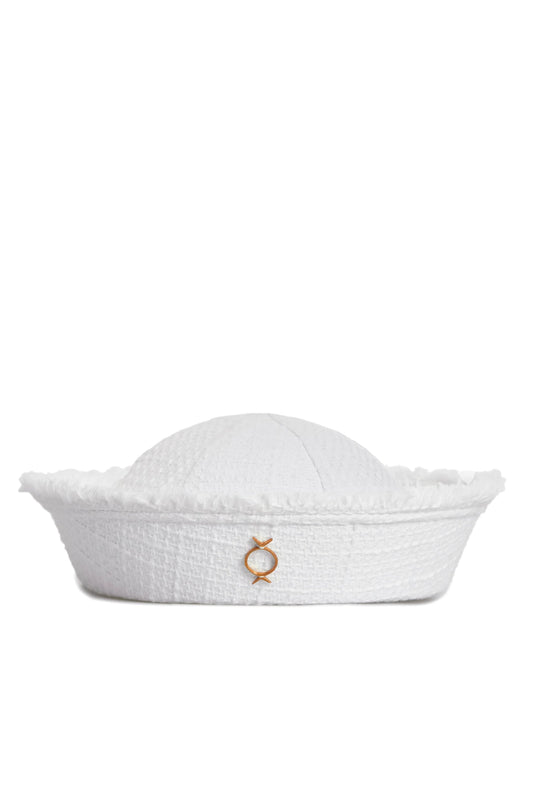 White tweed sea hat