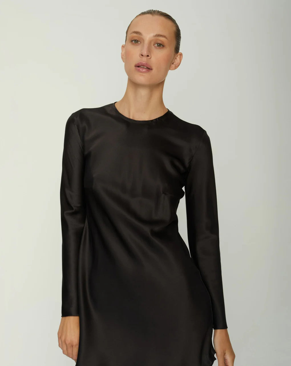 THEIA OVER-THE-KNEE BLACK DRESS