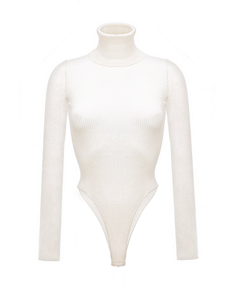 LEA TURTLENECK BODYSUIT WHITE