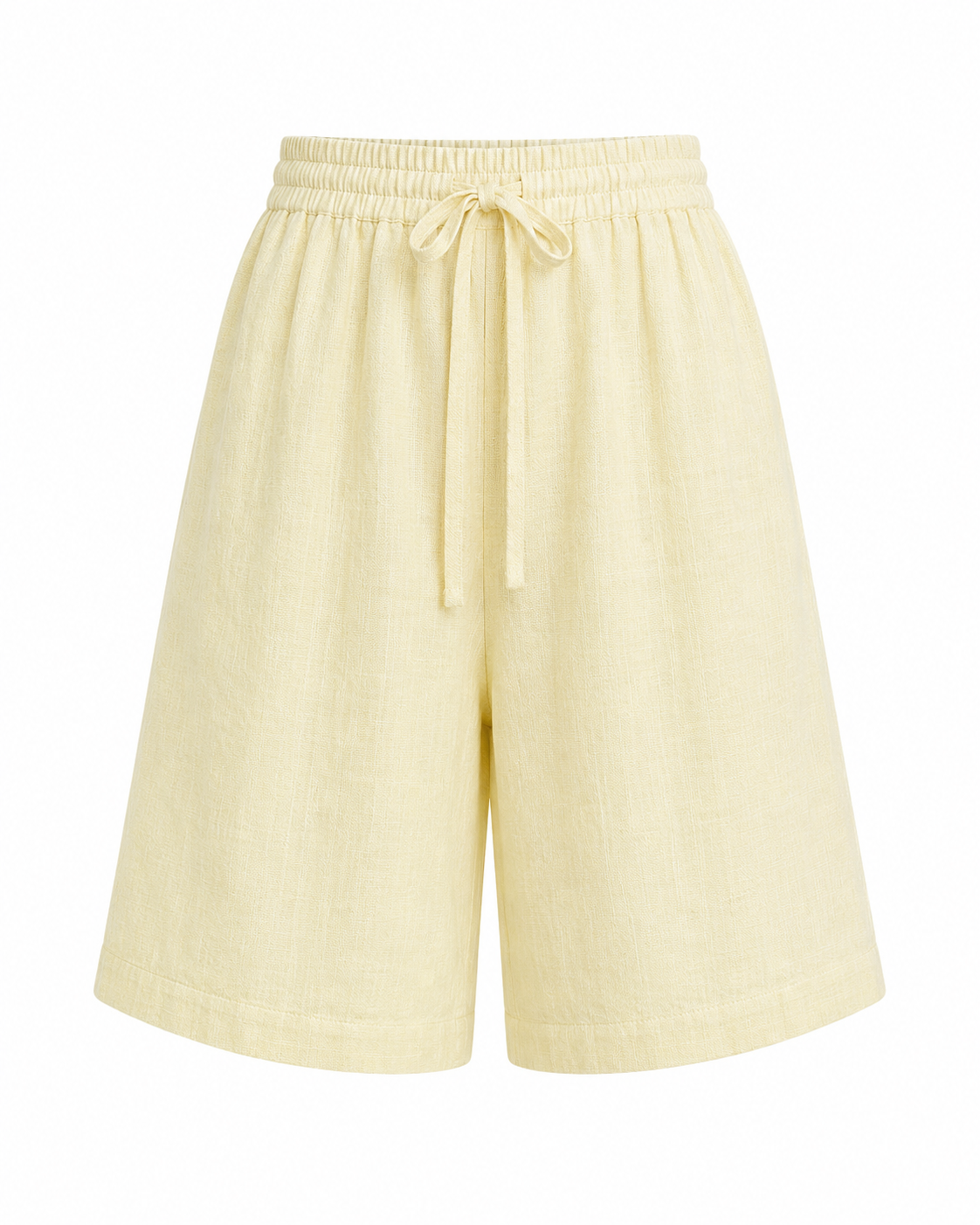 Yellow Linen Shorts for Women – High Waist Lightweight Breathable Summer Shorts