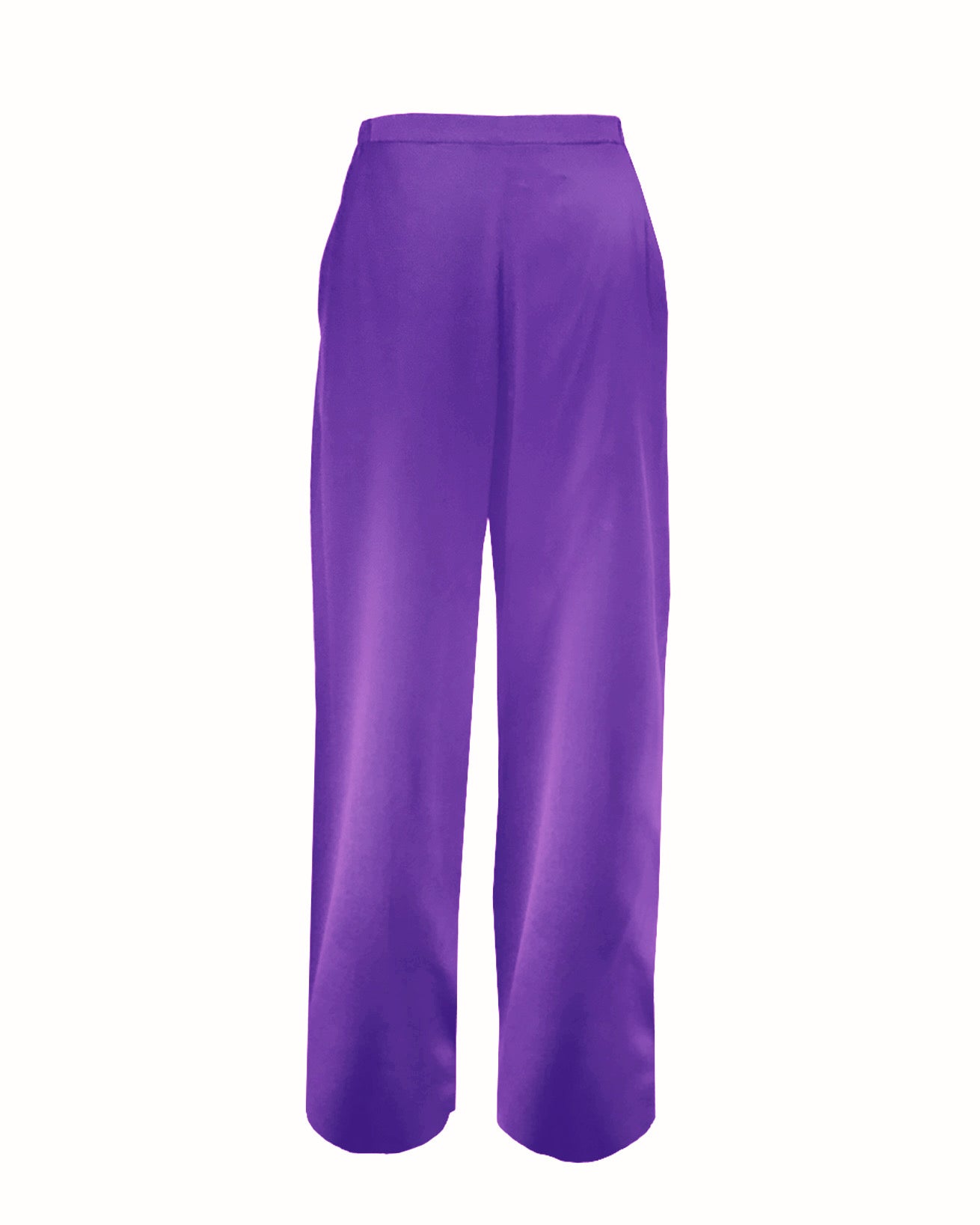 Silk Satin Pants Purple – Elegant Relaxed Fit Statement Trousers
