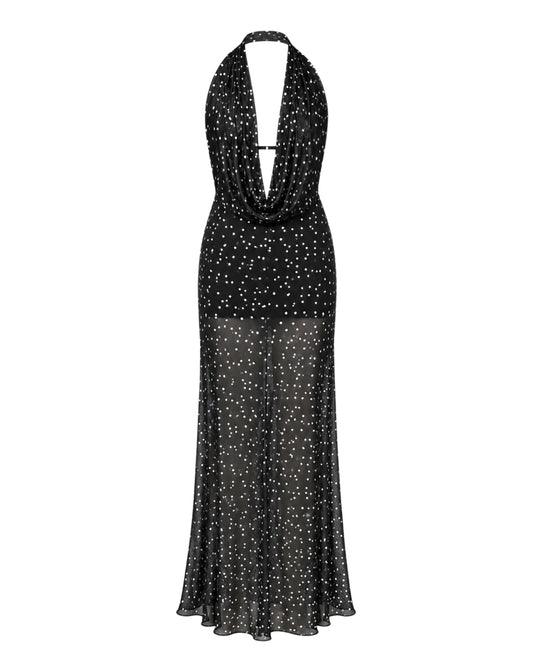 Polka Dot Maxi Dress – Elegant Feminine Flowing Dress for Summer & Everyday Wear