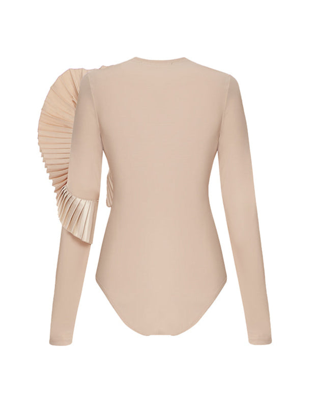 BODYSUIT WITH PLEATED DECOR