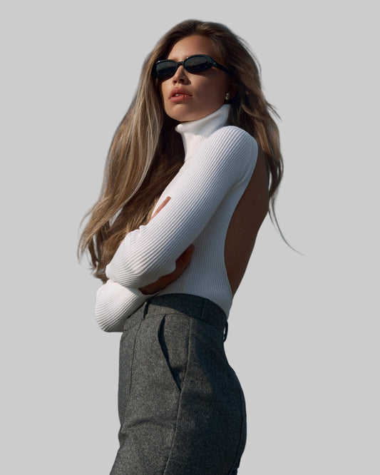 LEA TURTLENECK BODYSUIT WHITE
