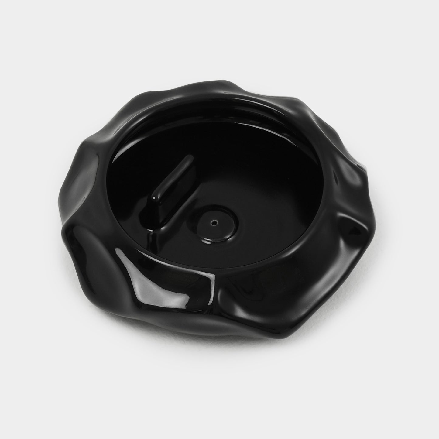 Handcrafted Black Ceramic Holder for Palo Santo and Incense