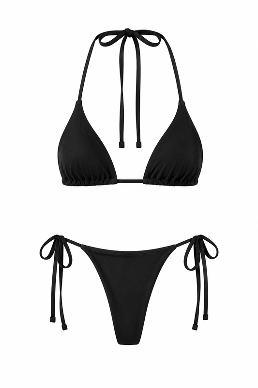 LIV Black Bikini Set – Ruched Bottom