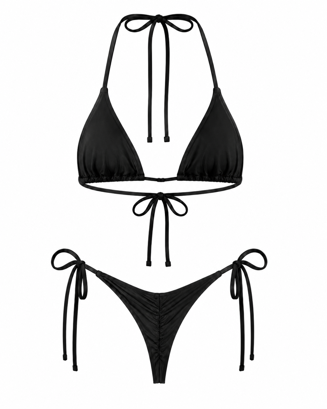 LIV Black Bikini Set – Ruched Bottom