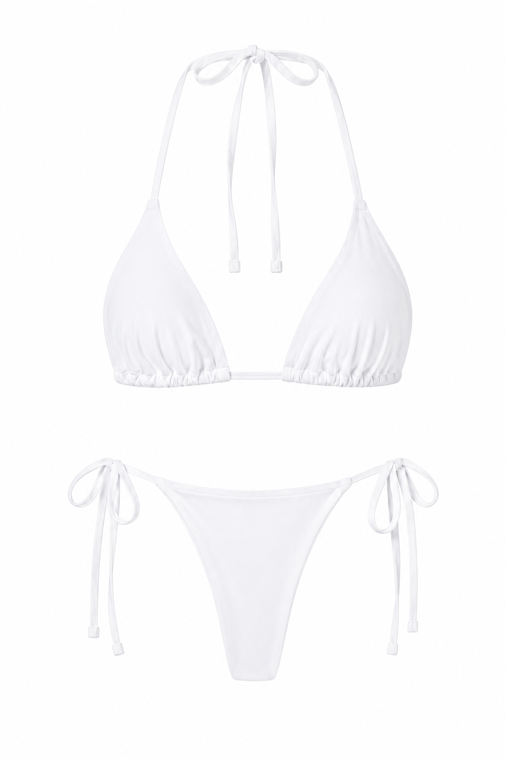 LIV White Bikini Swimsuit – Ruched Bottom