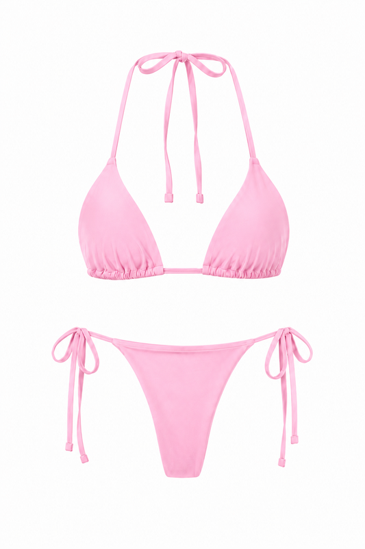 LIV Pink Bikini Swimsuit – Ruched Bottom