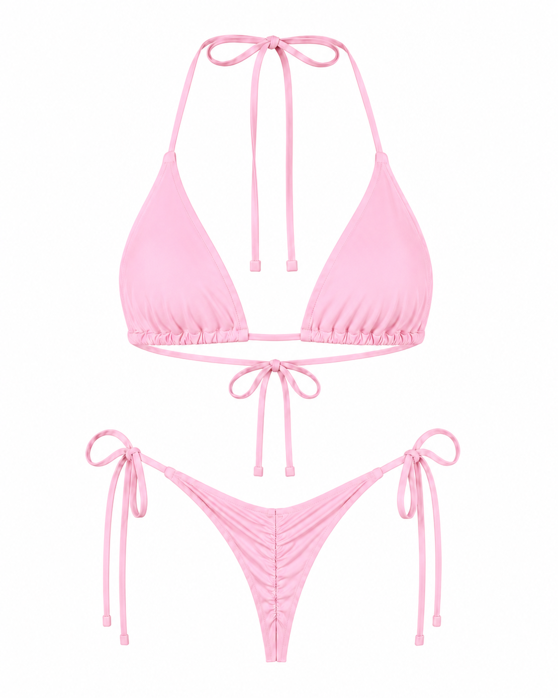 LIV Pink Bikini Swimsuit – Ruched Bottom