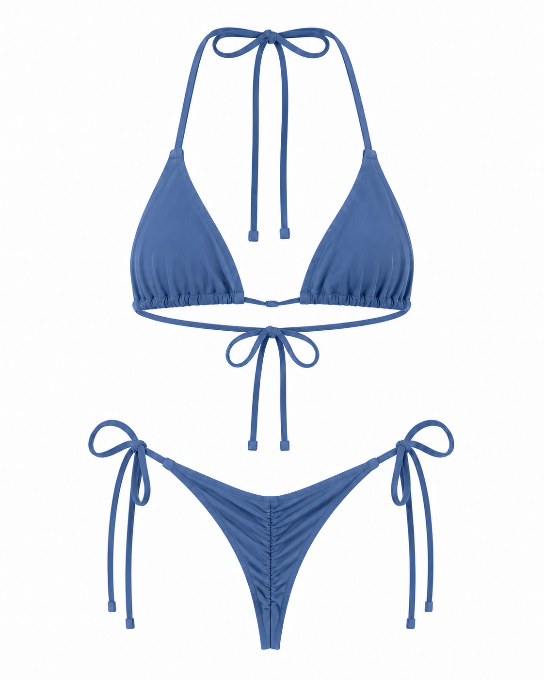 LIV Blue Bikini Set – Ruched Bottom
