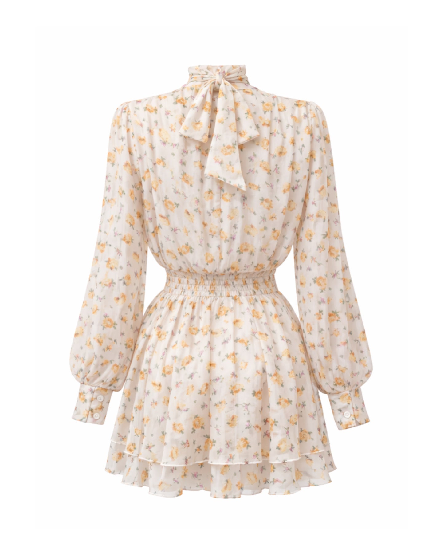 FLORAL YELLOW MINI DRESS