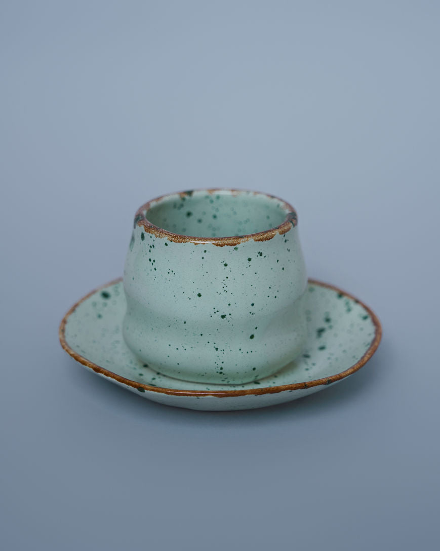 Ceramic Cup & Saucer – Elegant Tableware and Holiday Gift GREEN