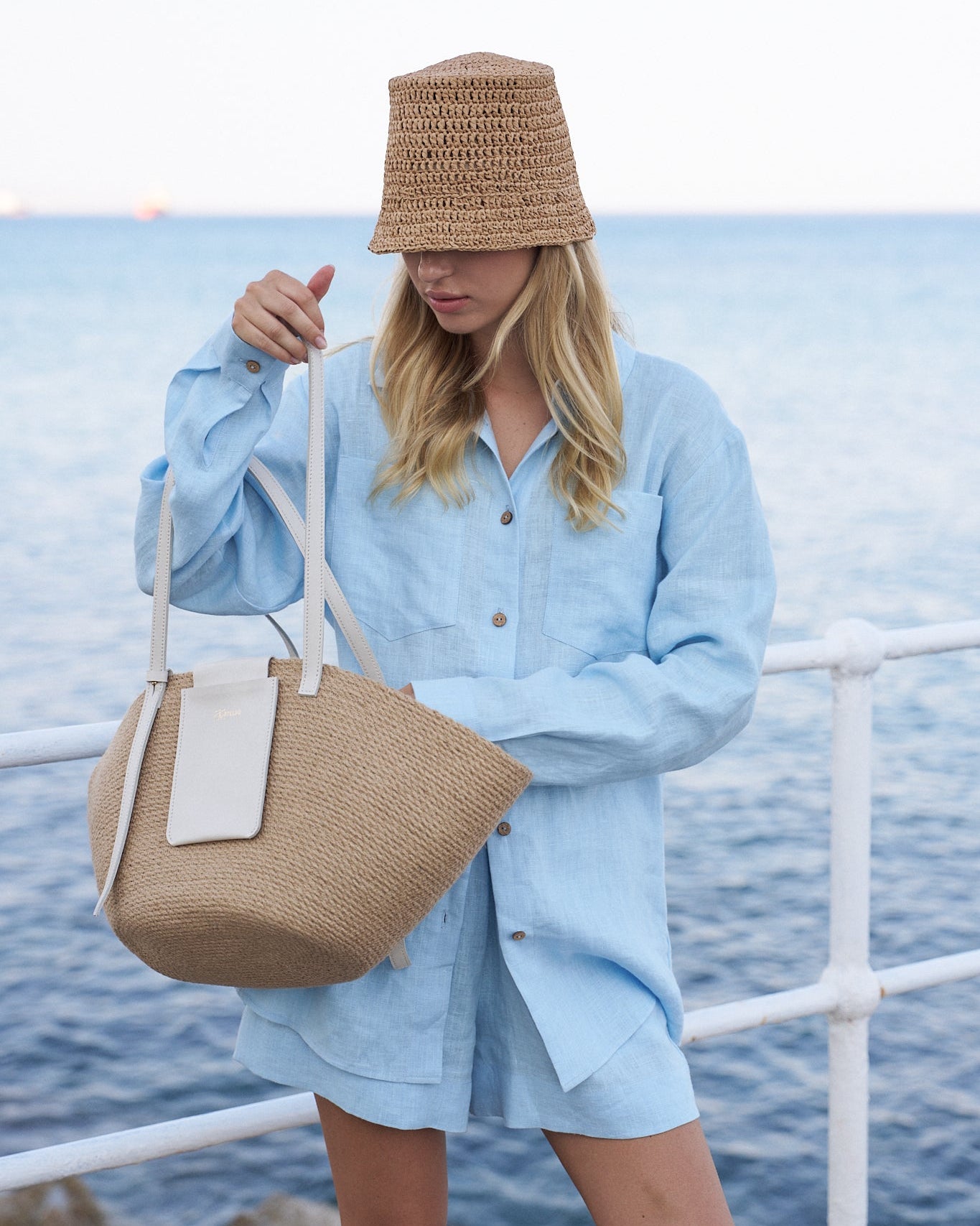Baby Blue Linen Suit