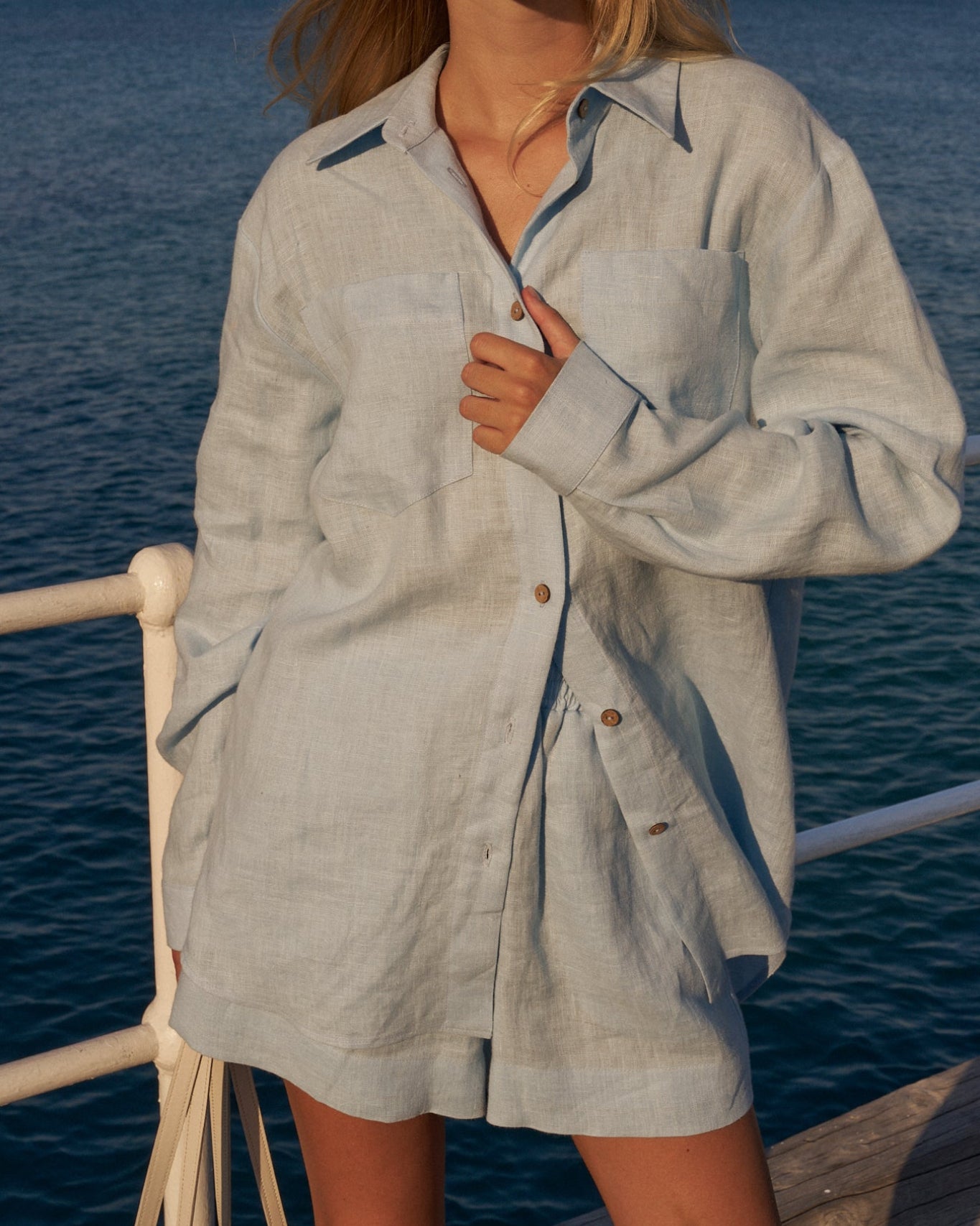 Baby Blue Linen Suit