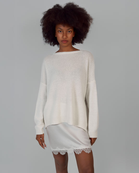 KNITTED SWEATER MERINO WOOL, CASHMERE IVORY