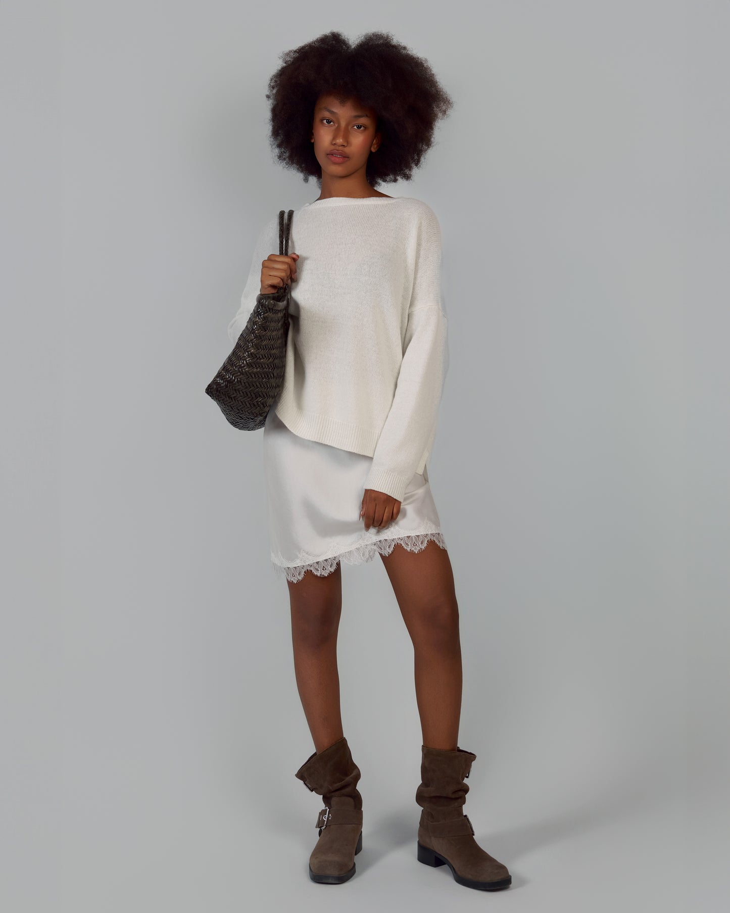 KNITTED SWEATER MERINO WOOL, CASHMERE IVORY