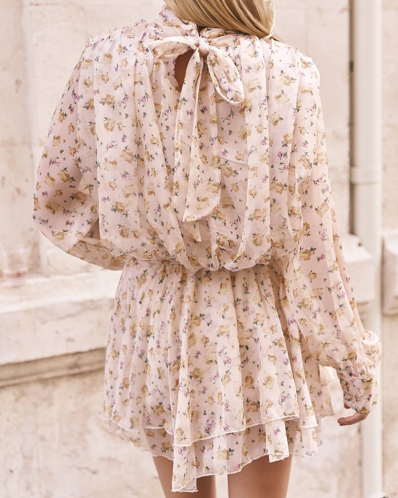 FLORAL YELLOW MINI DRESS