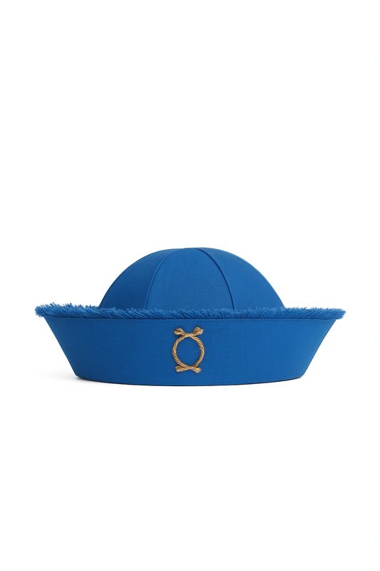 Linen sea hat blue