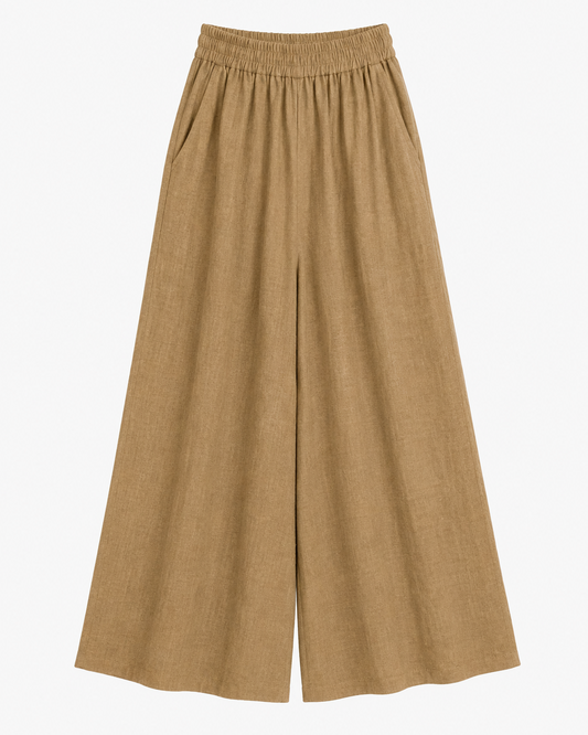 Thick Linen Pants Brown – Relaxed Fit Breathable Everyday Trousers