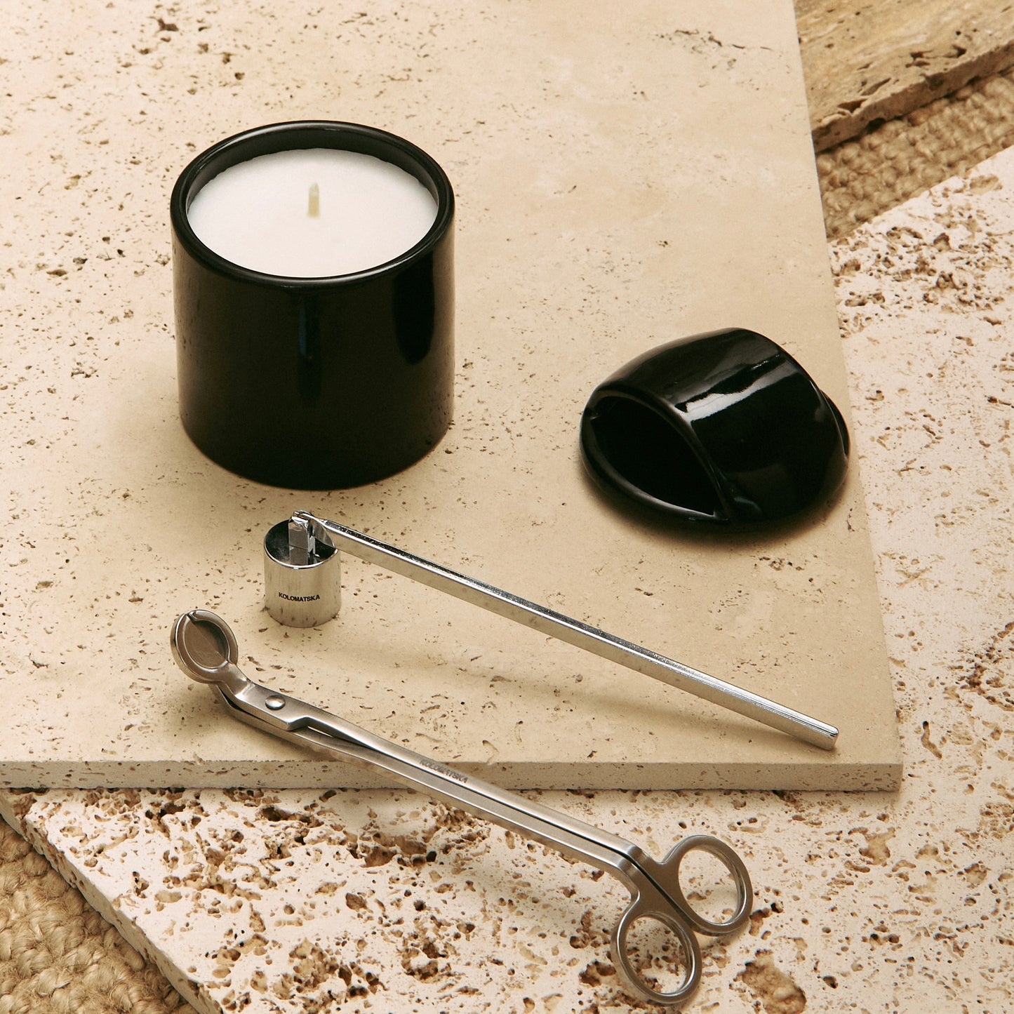CANDLE WITH LID BLACK