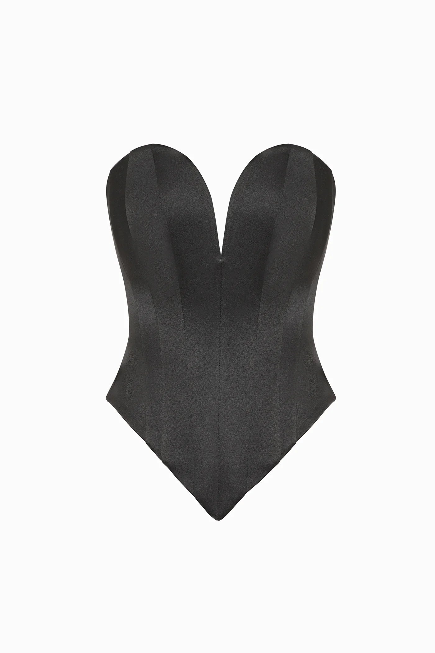 DAVINA SATIN CORSET IN BLACK