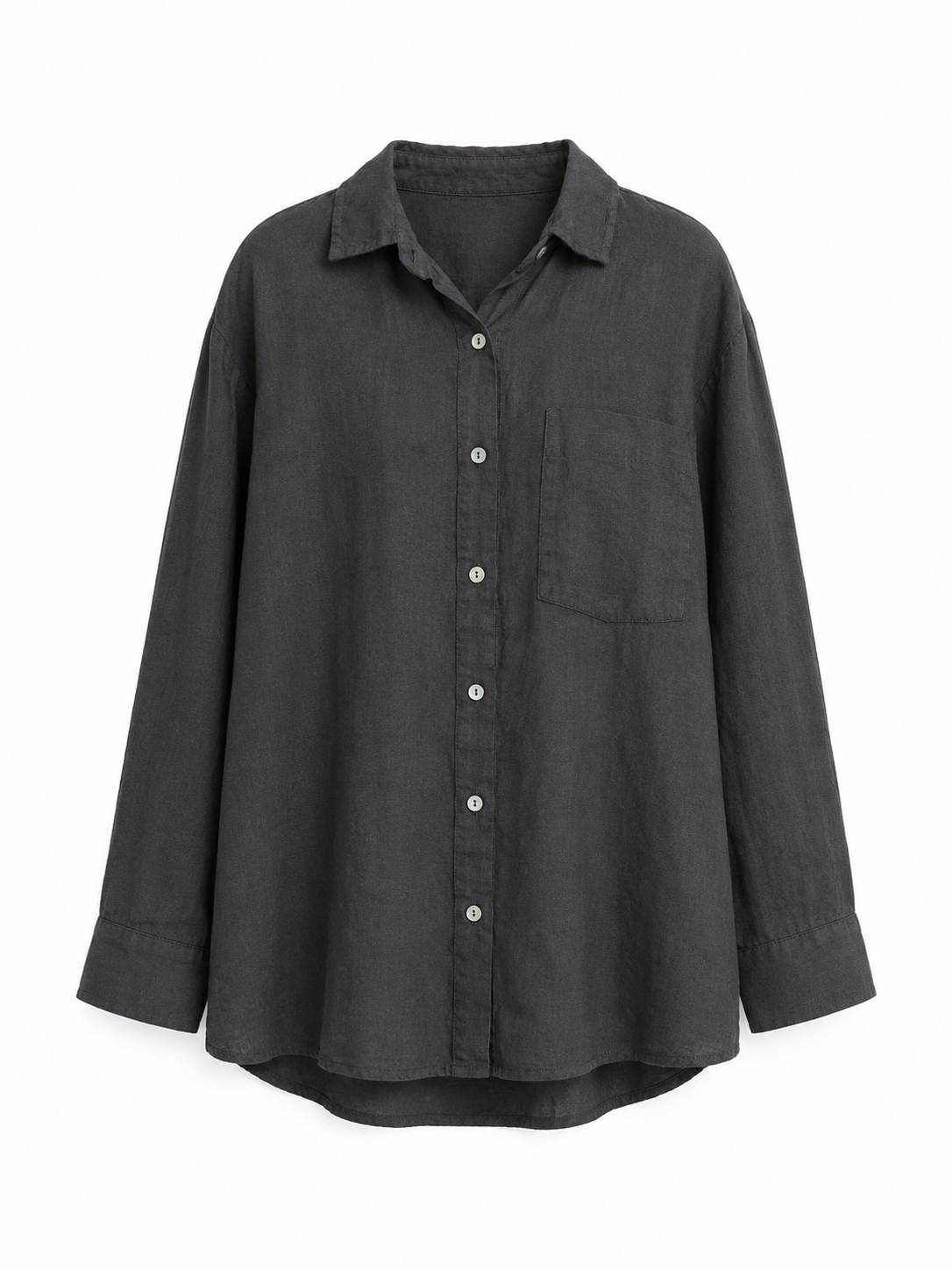 Thick Linen Shirt Grey – Breathable Relaxed Fit Everyday Essential