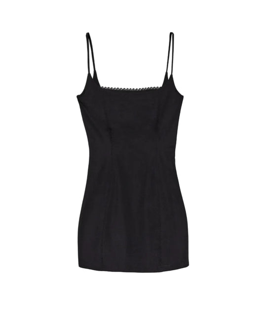 MINI BLACK DRESS WITH LACE DETAIL