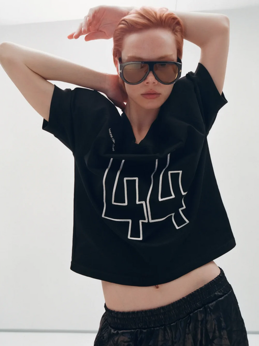 Oversized T-shirt "44" - Black