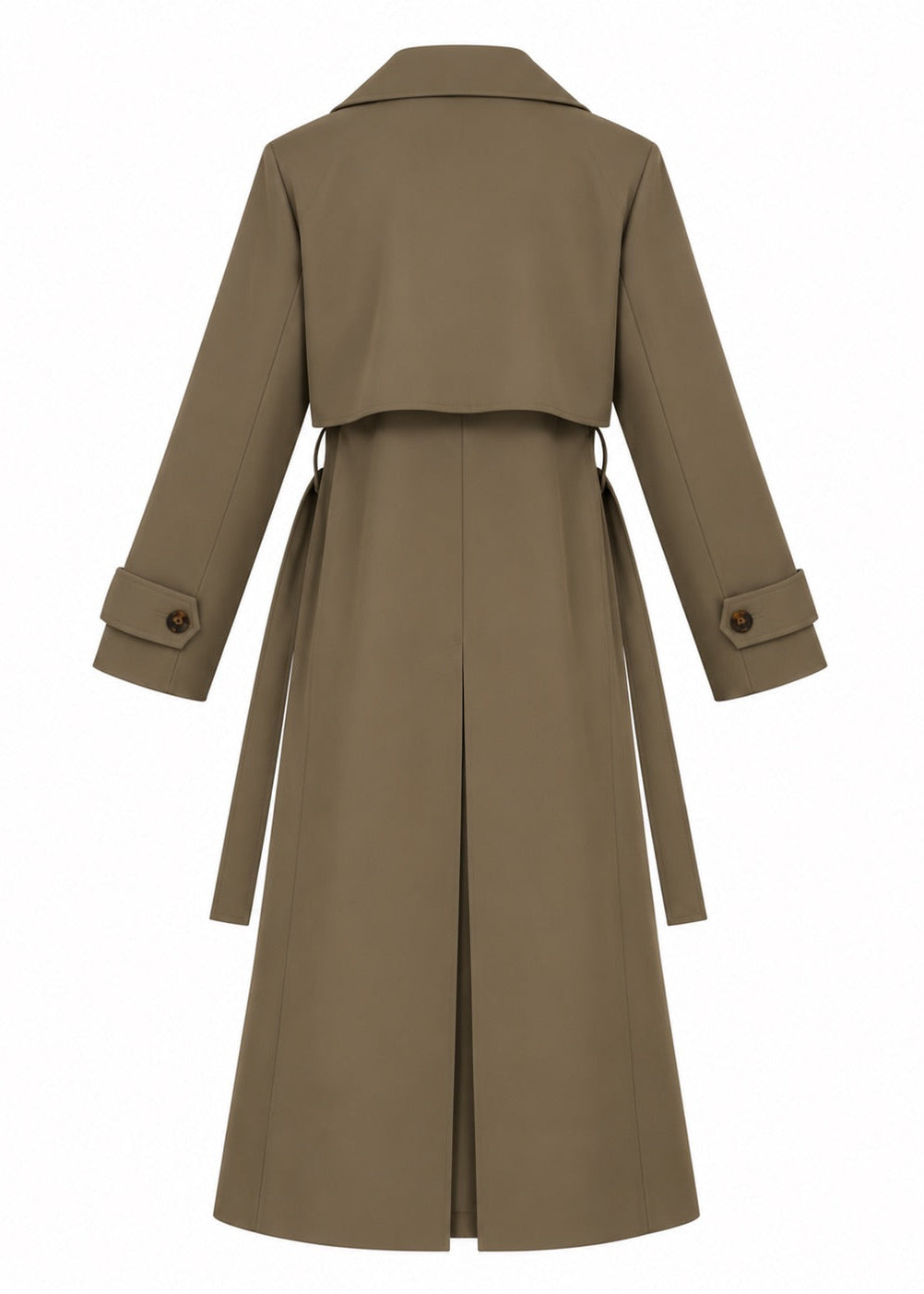 LONG BELTED TRENCH COAT KHAKI