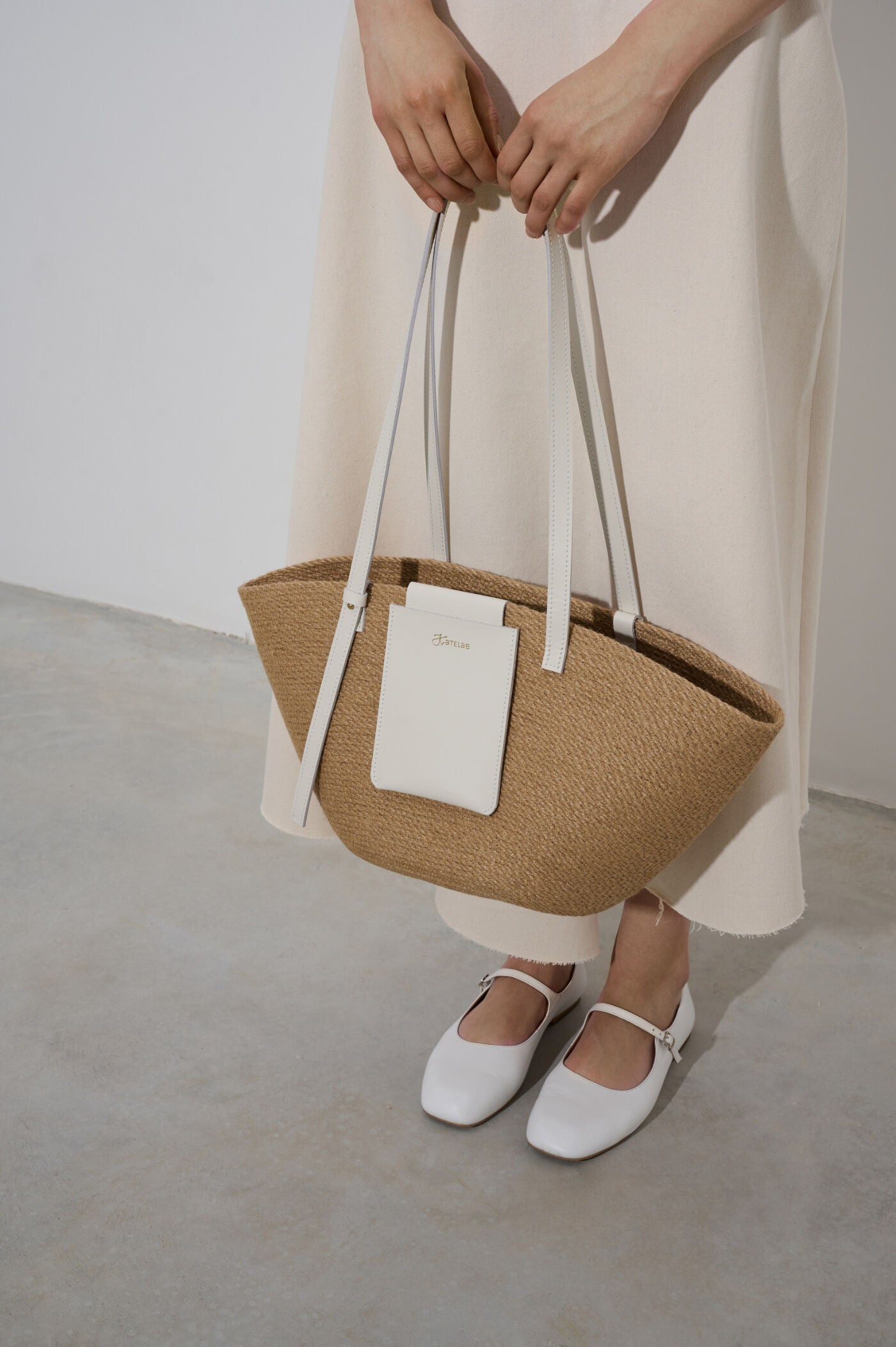 STRAW BAG WHITE ELEMENT