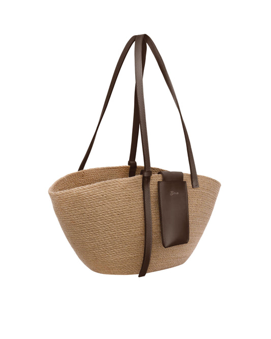 STRAW BAG BROWN ELEMENT
