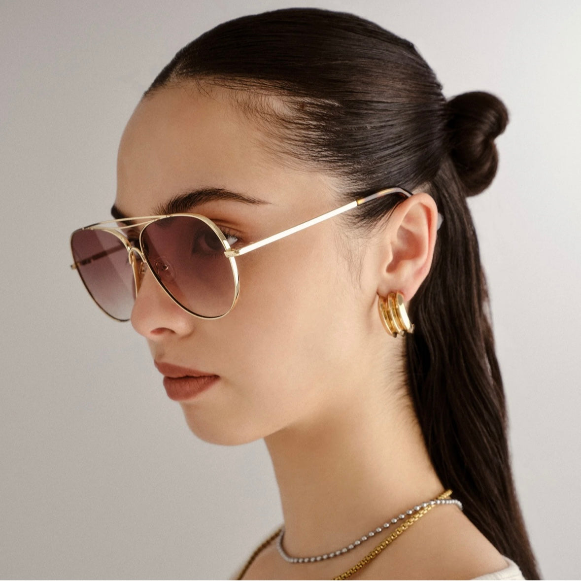 Abracadabra bright gold brown sunglasses