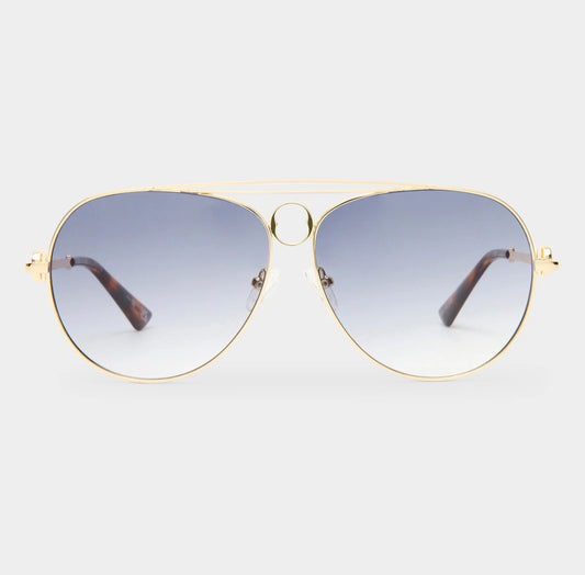 Abracadabra bright gold black sunglasses