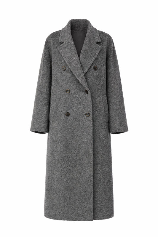 ALPACA WOOL COAT GRAY