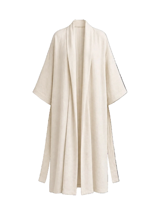 Milk Kimono for Women Relaxed Fit – Lightweight Linen Summer Cover-Up