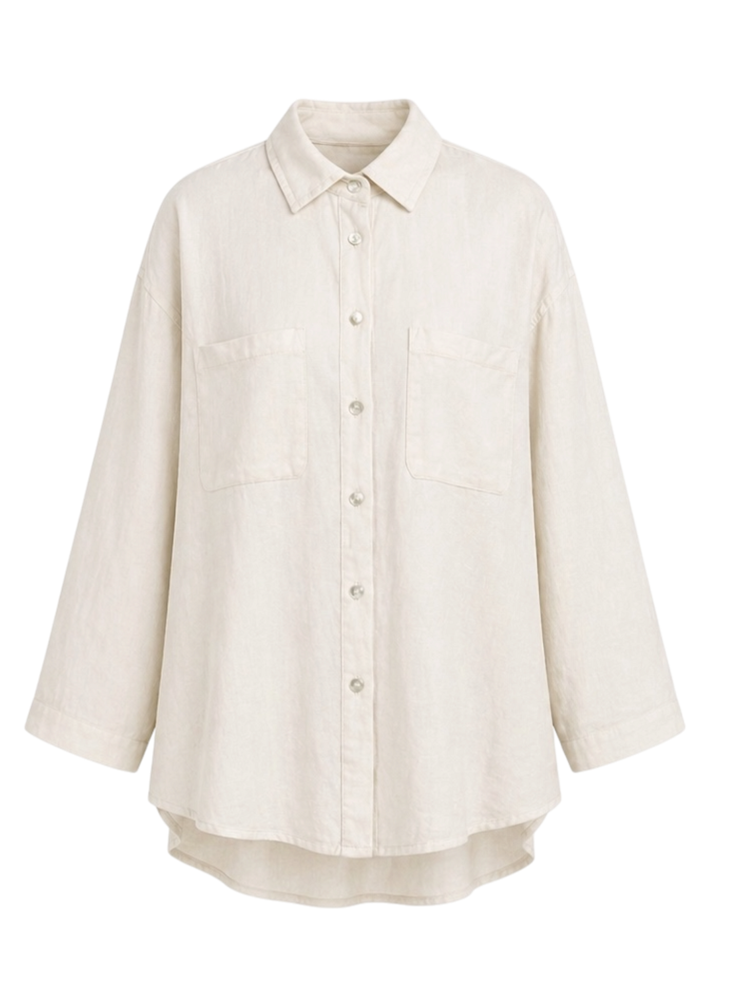 Milk Linen Shirt for Women Relaxed Fit – Lightweight Breathable Summer Blouse