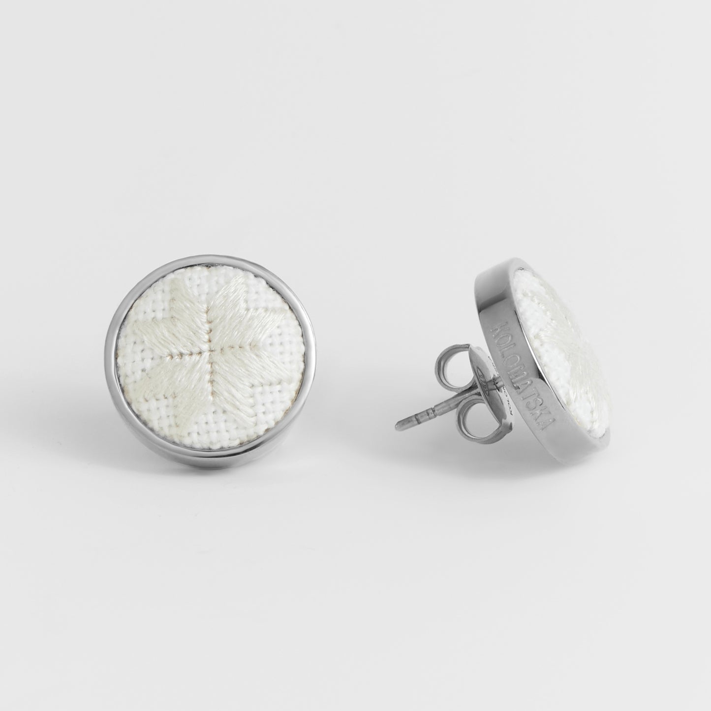 EMBROIDERED EARRINGS platinum