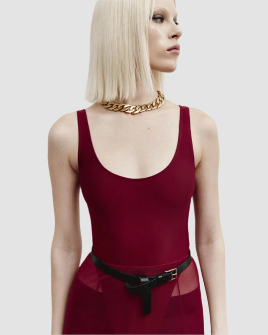 Bikini bodysuit in burgundy