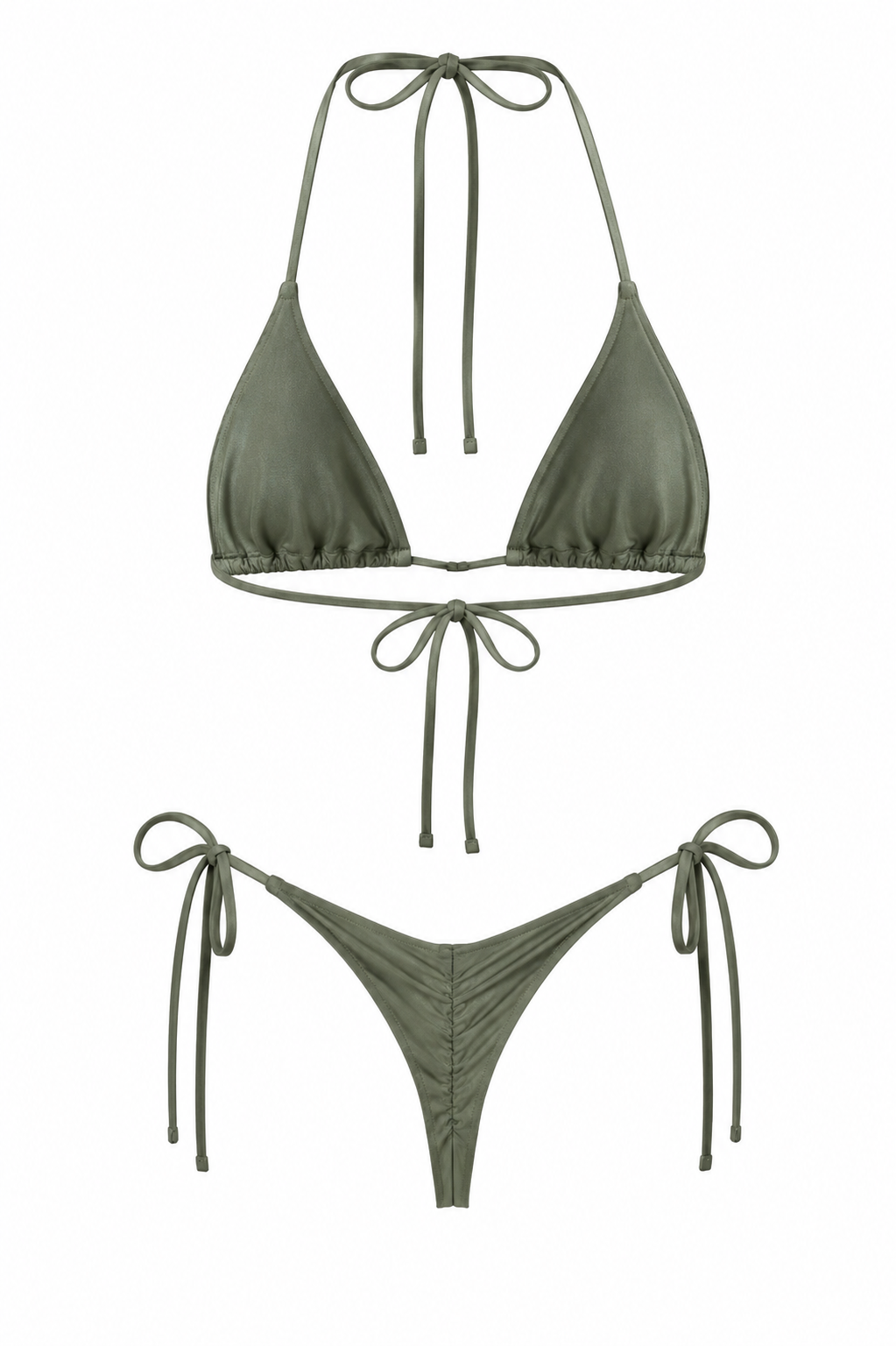 LIV Olive Bikini Set – Ruched Bottom