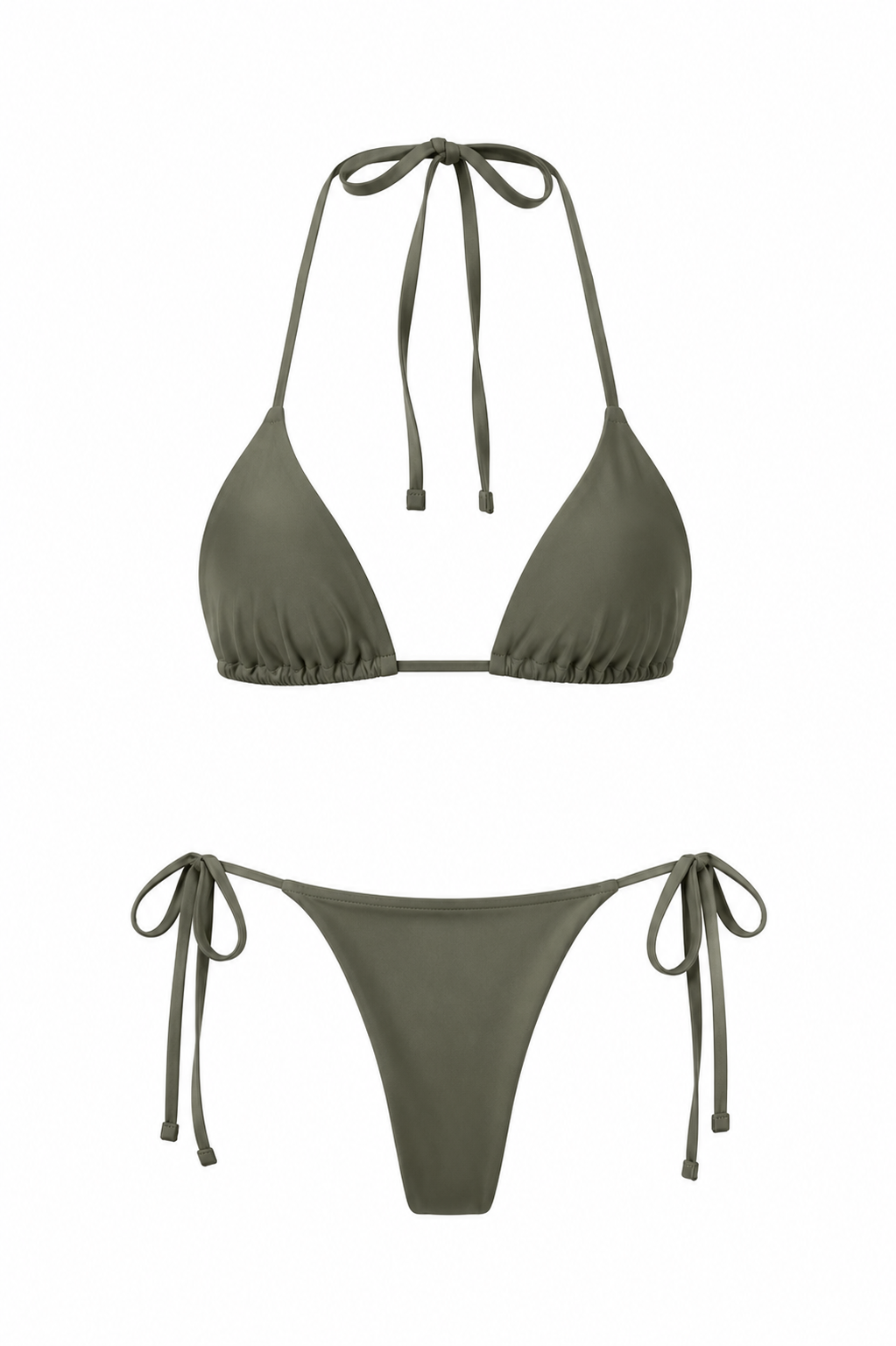LIV Olive Bikini Set – Ruched Bottom