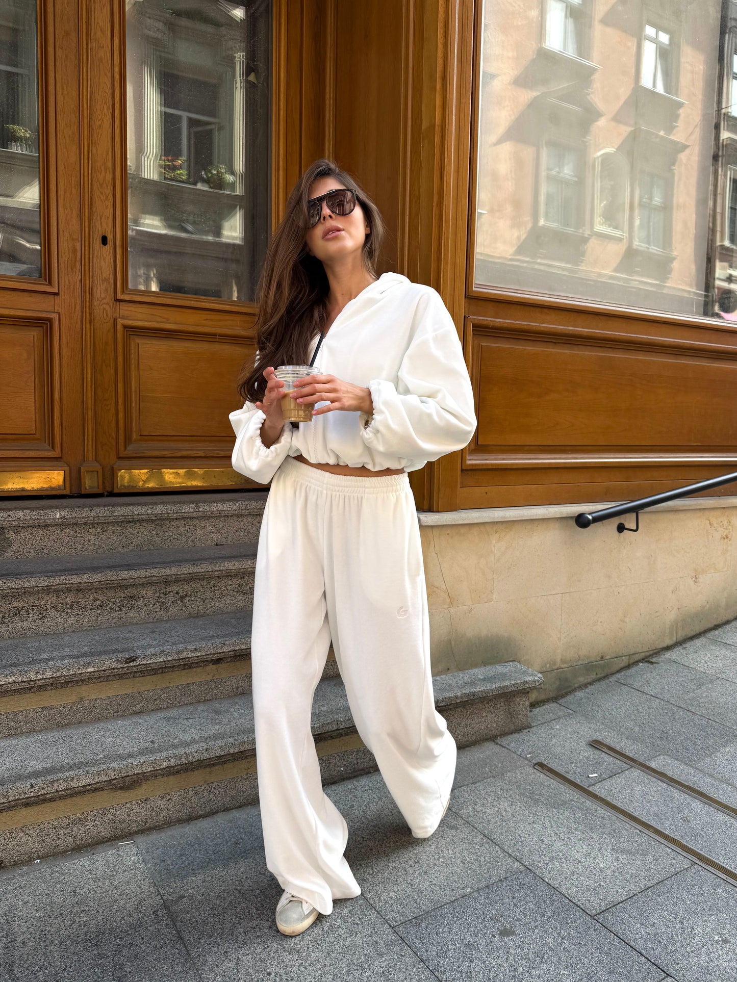 Cream Velour Tracksuit