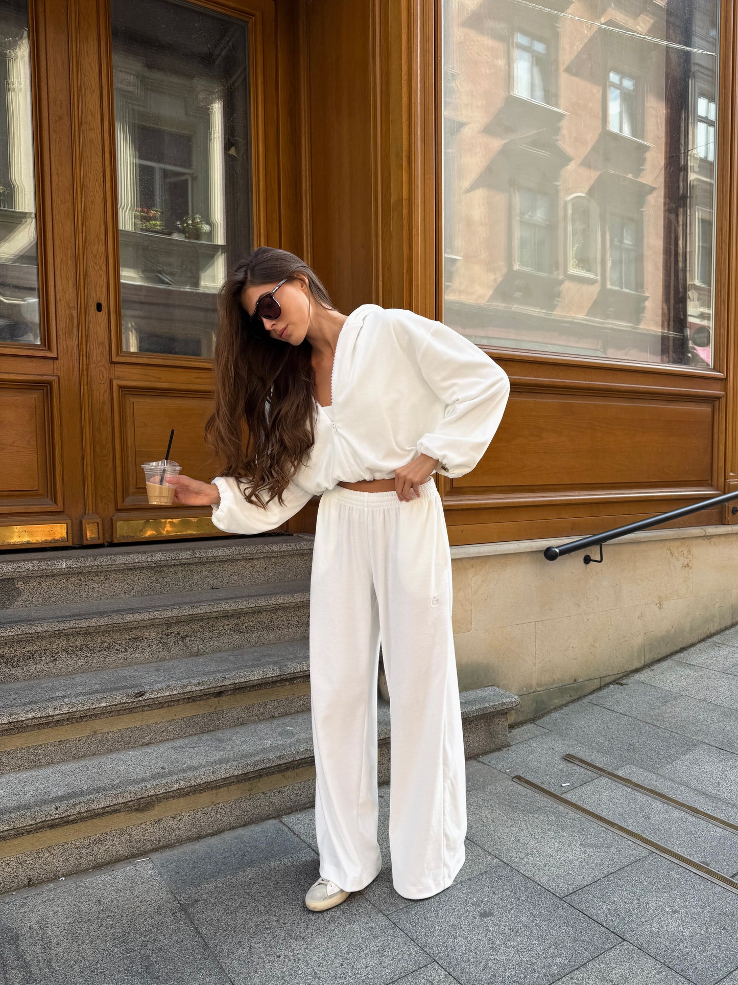Cream Velour Tracksuit