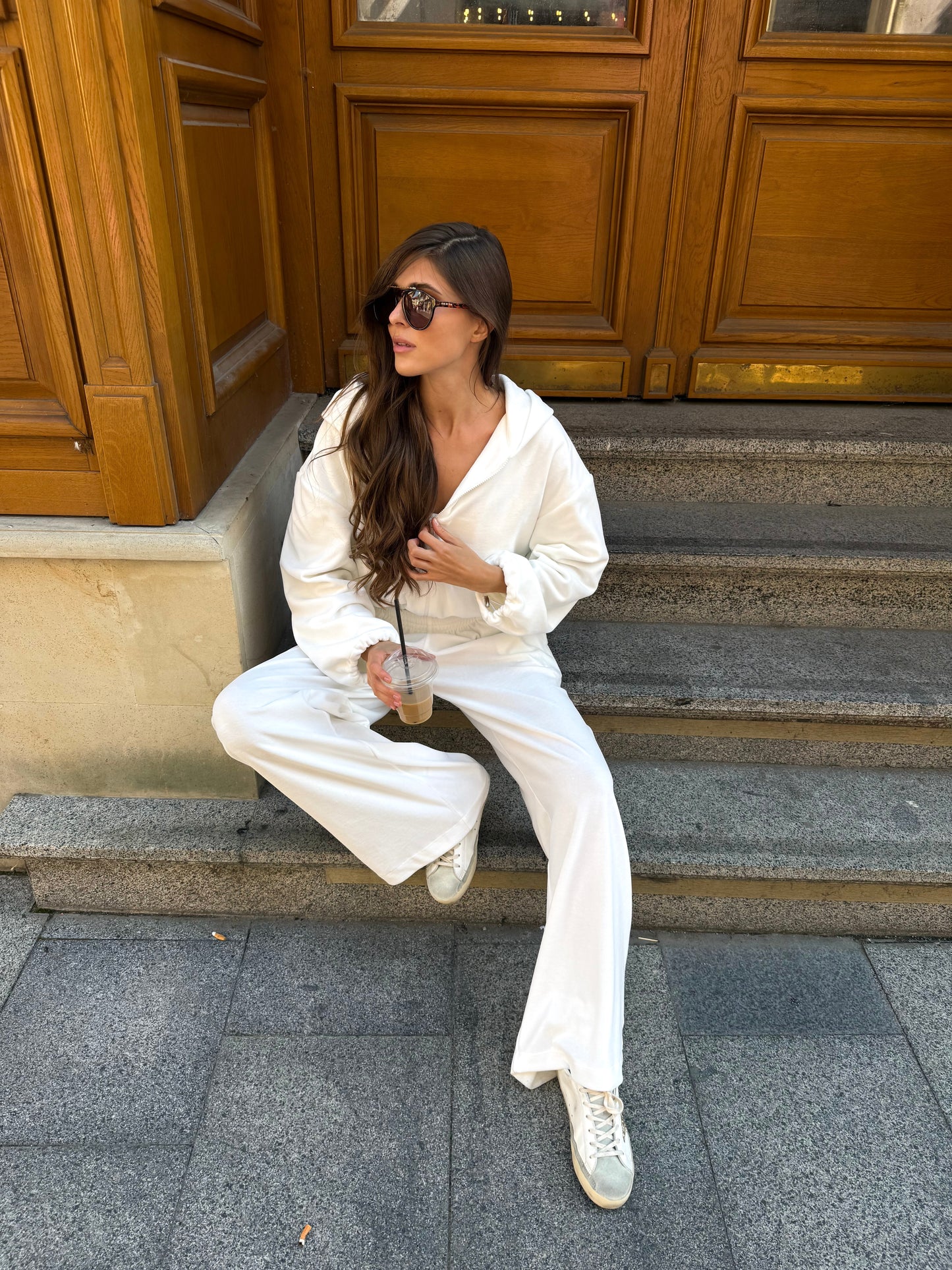 Cream Velour Tracksuit