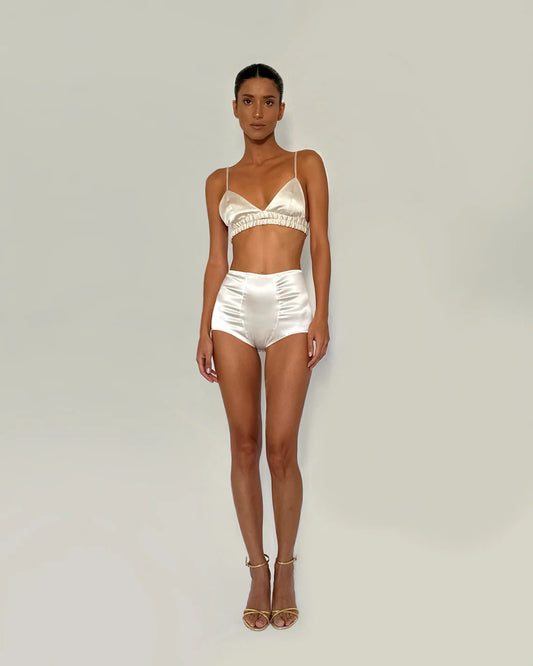 EVA SILK-SATIN PANTIES IVORY