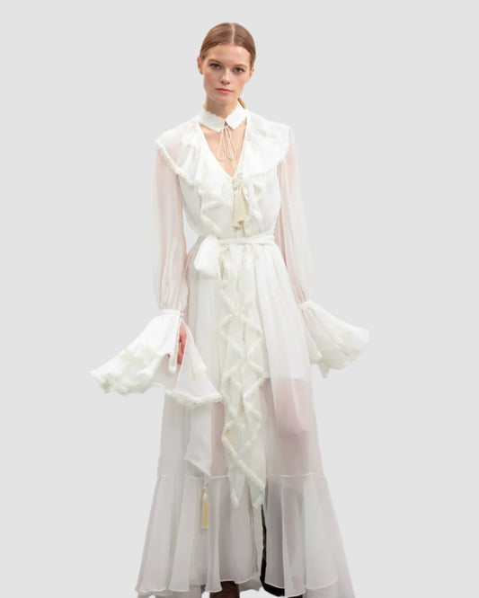 OCEAN OF TENDERNESS MAXI WHITE DRESS