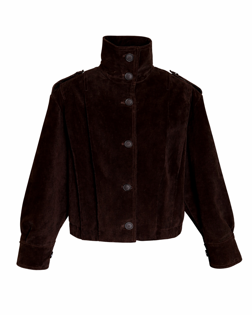 100% SUEDE LEATHER JACKET WITH STAND COLLAR