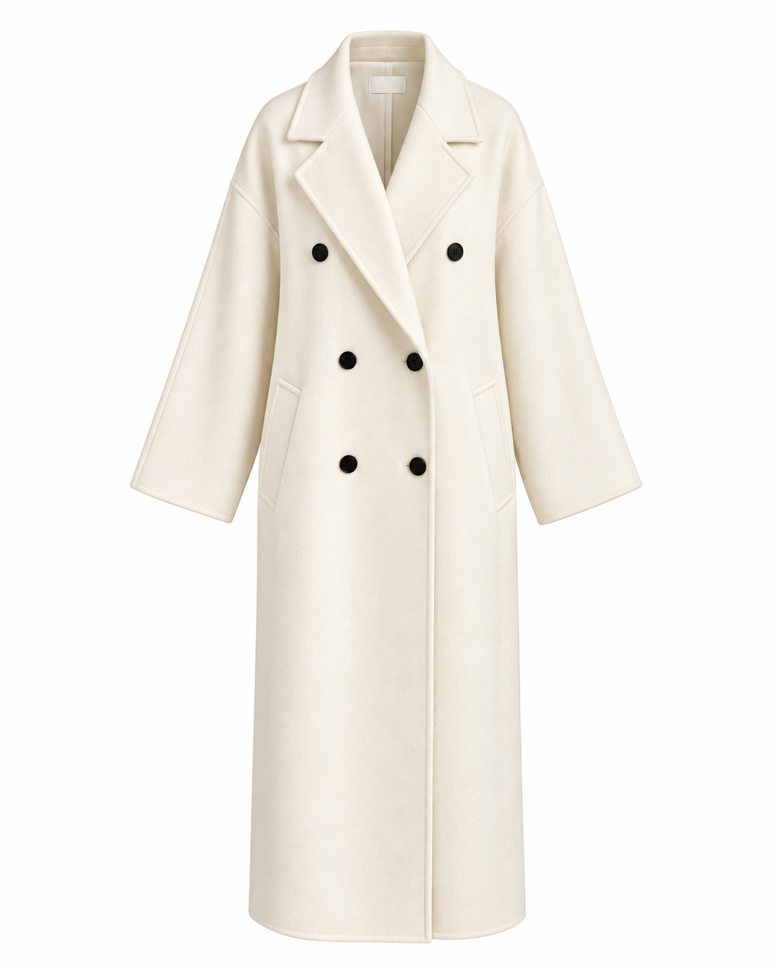 Hand-Crafted Cashmere Double-Cloth Maxi Coat - Ivory
